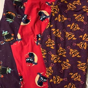 Women’s LuLaRoe Halloween Legging One Size; bundle of 3; like new